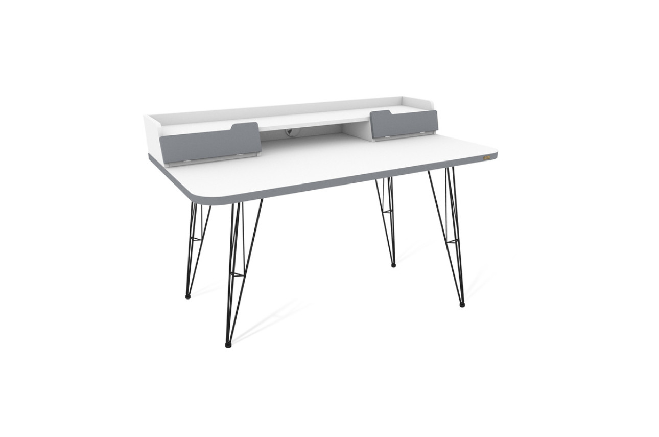 Столешница с ящиками SHT-TT31 120/65 ldsp (белый шагрень / серый)